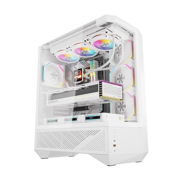 Case Aigo DarkFlash DY460 White ATX (with 4fans)
